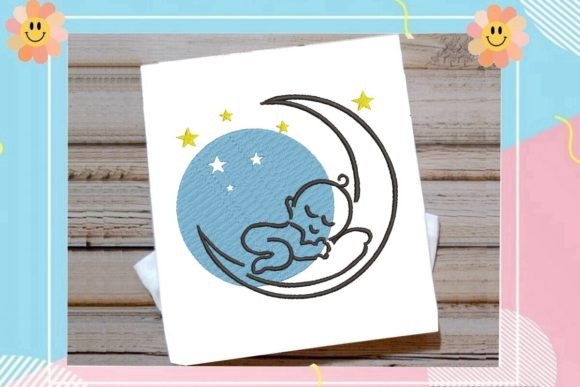 Baby Sleeping on the Moon
