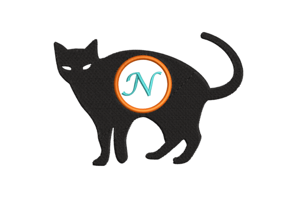 Black Cat Letter N