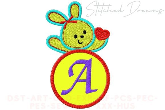 Bunny Applique Letter a: A Sweet Embroidery Design