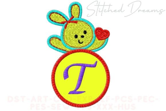 Bunny Applique Letter T