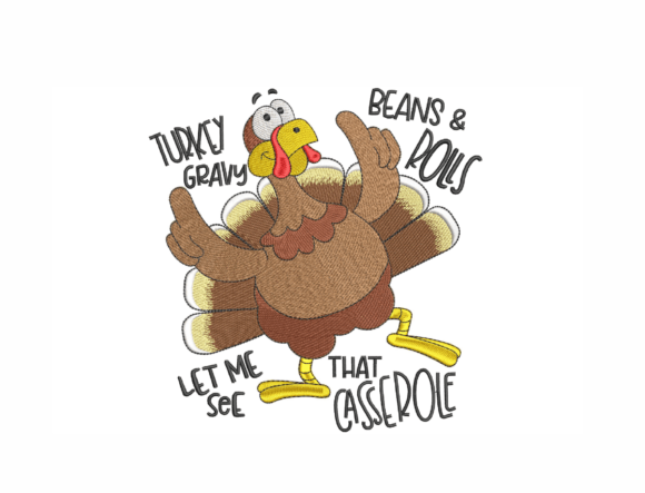 Funny Turkey Embroidery Design