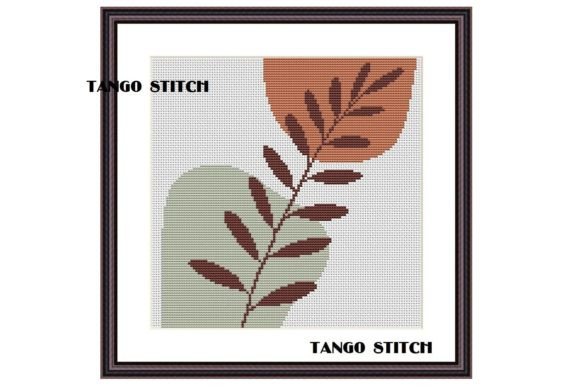 Modern Abstract Leaf Cross Stitch Design