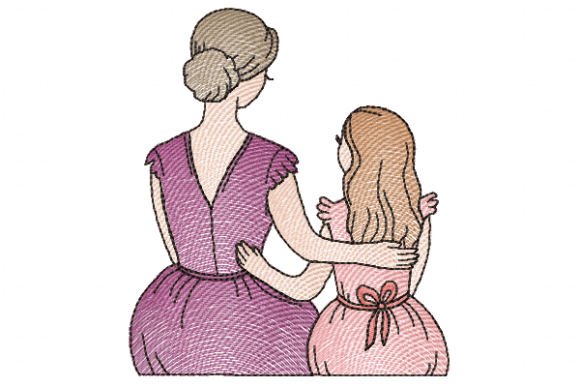 Mother and Daughter Embroidery