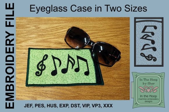 Music Notes Eyeglasses Case