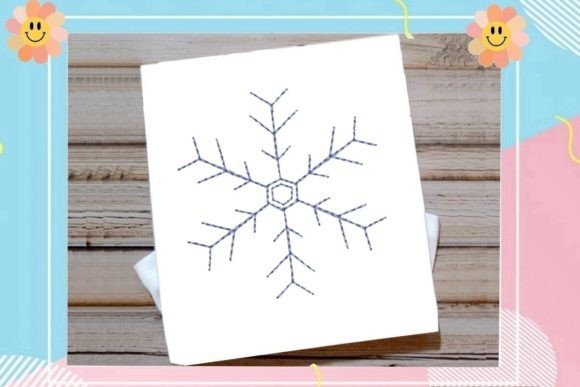 One Line Snowflake: Elegant Winter Embroidery