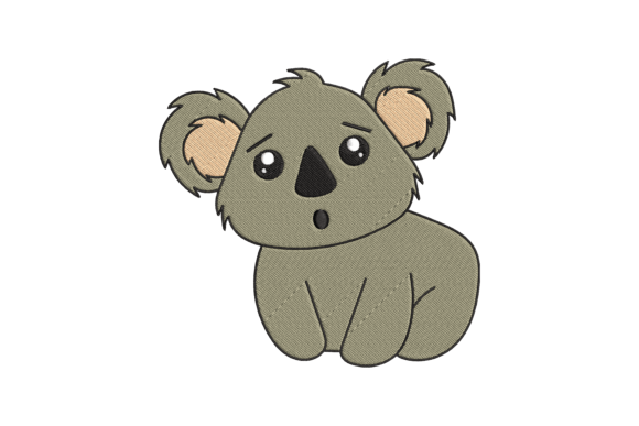 Surprised Koala Embroidery Design