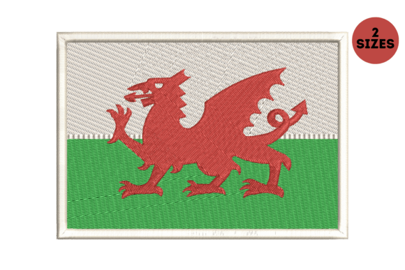 Wales Flag Embroidery Design